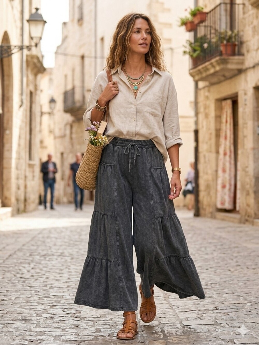 oil & hali Black Tiered Maxi Skirt - Comfortable Everyday Style S